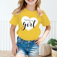 thumbnail image 2 of Kid Girls Cute Graphic Print Round Neck Short Sleeve Tee Summer Casual T Shirt Tops,Size 8 Years-9 Years, 2 of 4