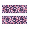 thumbnail image 2 of Navy and Blush Bench Cushion Set of 2, Delicate Spring Theme Flourishing Sakura Petals Japanese Garden, Standard Size Foam Pad and Decorative Cover, Dark Blue Coral Pink, by Ambesonne, 2 of 4