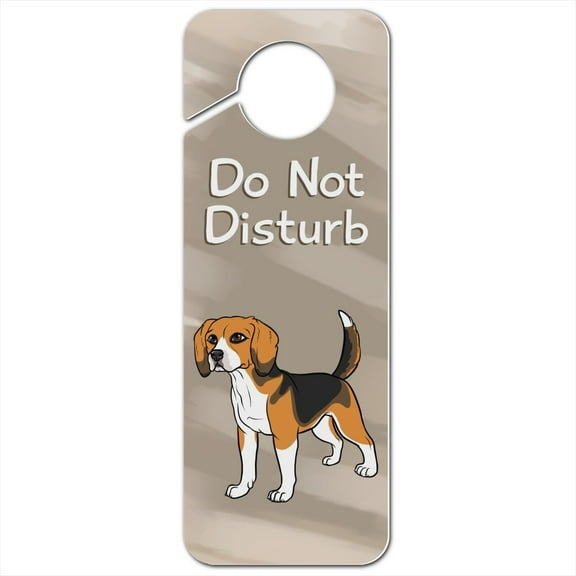 Beagle Pet Dog Plastic Door Knob Hanger Sign