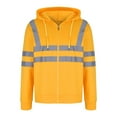 thumbnail image 5 of SGFCWSX Men's High Visibility Reflective Full Zip Hoodie Safety Work Sweatshirt with Pockets Yellow Size L, 5 of 6
