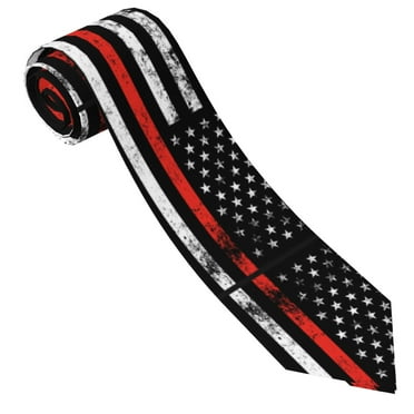 Men'S Firefighter Firefighting Flag Fashion Business Wedding Neckties Ties