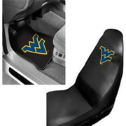 NCAA West Virginia 2 pc Front Floor Mats and West Virginia Car Seat Cover