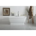 thumbnail image 2 of Aqua Eden VTSQ713224 71-Inch Acrylic Oval Rectangular Double Ended Pedestal Tub with Drain (No Faucet Drillings) in Glossy White, 2 of 9