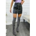thumbnail image 5 of Zip It Faux Leather Moto Miniskirt, 5 of 9