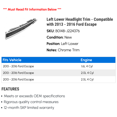 thumbnail image 2 of Left Lower Headlight Trim - Compatible with 2013 - 2016 Ford Escape 2014 2015, 2 of 2