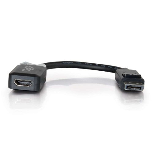 Cable de puerto de pantalla C2G, puerto de visualización a HDMI, hombre a mujer, negro, 8 pulgadas, cables para ir 54322