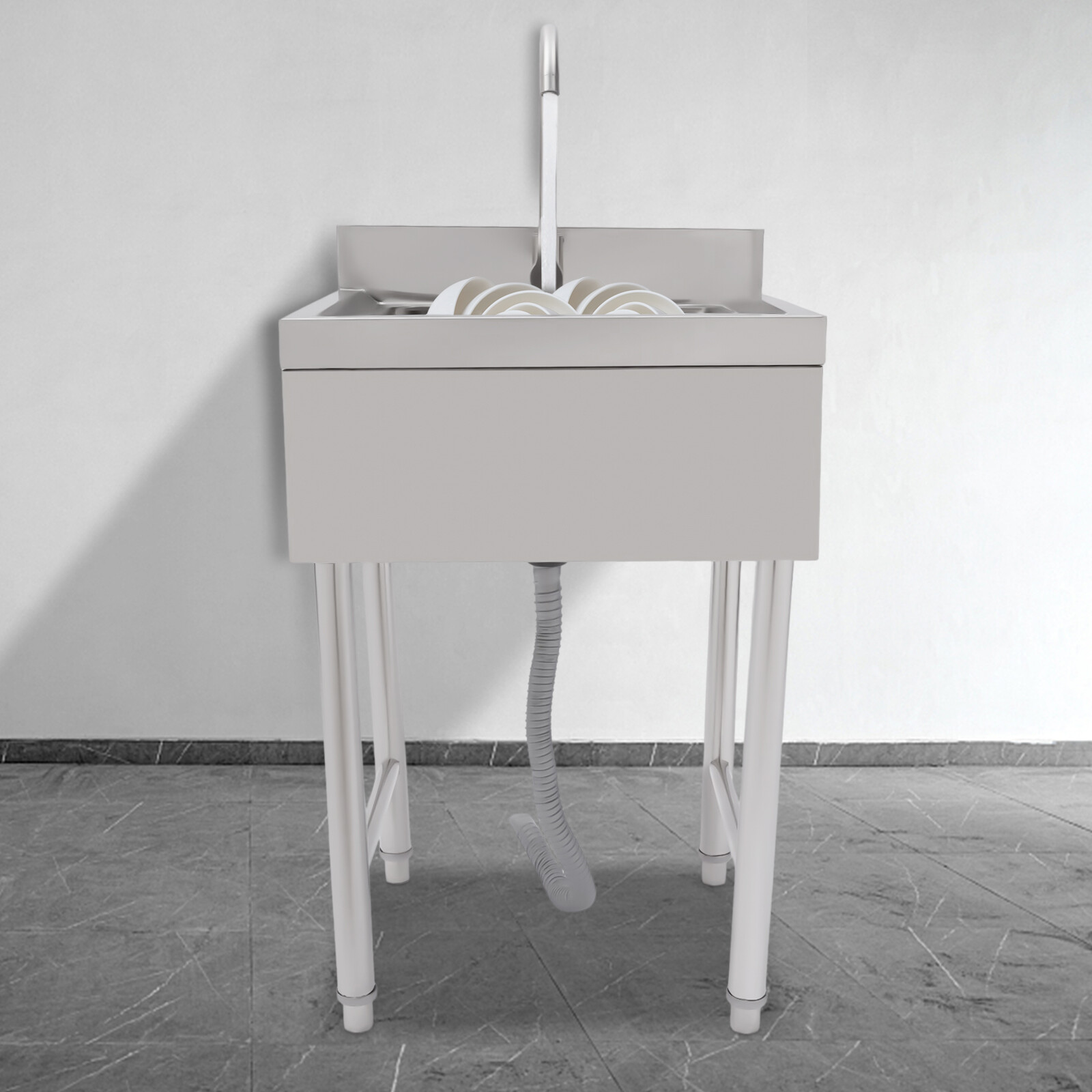 NEW Stainless Steel Kitchen SinkCommercial Utility Sink  1 Compartment w/ Faucet