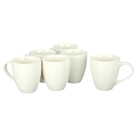Amuse- Professional Porcelain Bistro Lungo Mugs- Set of 6- 17 oz