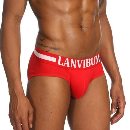 

Rumida Men Low Waist Briefs Cotton Soft Breathable Elastic Male Underpants M-2XL
