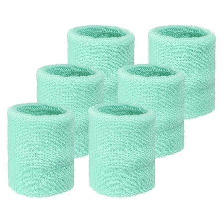 Uxcell Wrist Sweatbands Sports Absorbent Wristband for Men and Women, 6 Pack & 4 Inch & Black