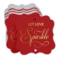 thumbnail image 3 of Inkdotpot Pack Of 50 Let Love Sparkle Wedding Paper Tags DIY Craft Bracket Shape Real Gold Foil Hang Tags, 3 of 6