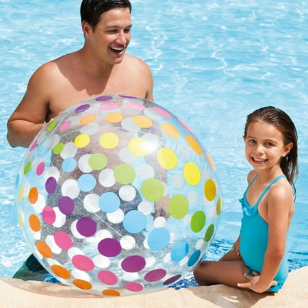Intex Jumbo Inflatable Glossy Big Polka-Dot Colorful Giant Beach Ball | 59065EP