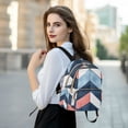 thumbnail image 6 of FORMRS Mini Backpack Purse for Women Travel Daypack Casual Shoulder Bag, Blue Geometric, 6 of 7
