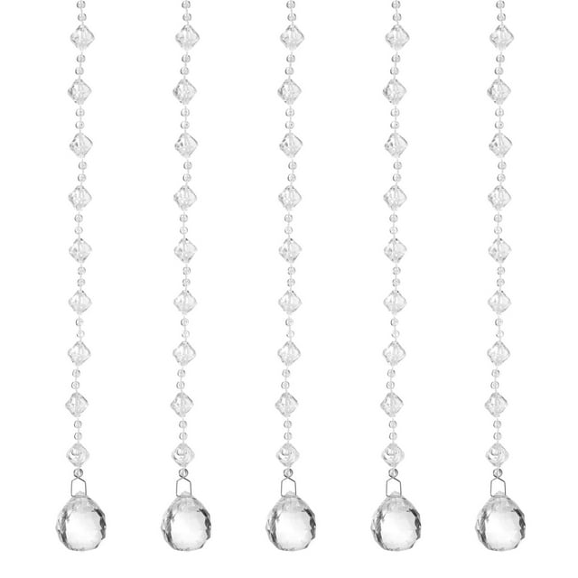 10 Pcs Acrylic Crystal Garland Strands, Clear Crystal Beads Strands Bead String Hanging (1m/3.28Ft)