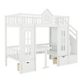 thumbnail image 6 of White Twin Bunk Bed w/ Convertible Table - Solid Wood, Space-Saving Design, 93"L x 42"W, Perfect for Bedroom. Includes Ladder &amp; Slats., 6 of 15