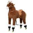 thumbnail image 1 of Qaba Kids Rocking Horse Walking Horse with Wheels, Large Size Moving Hobby Horse Ride on Toy Gift for Children 5-16 Years, 1 of 9
