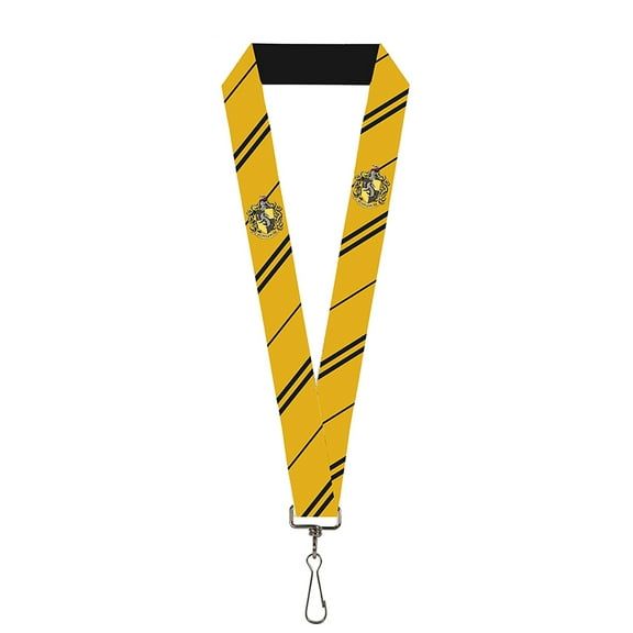 Hufflepuff Crest Stripe Yellow Black Lanyard  1.0" Wide