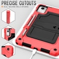 thumbnail image 3 of FIEWESEY Protective Case for Lenovo Tab M11 TB-330FU 2024, Lenovo Xiaoxin Pad 2024 TB331FC Shockproof Rugged case with Kickstand Tempared Glass for Lenovo Tab M11 11 Inch (Red/Black/1PCS), 3 of 6