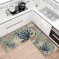 thumbnail image 2 of Boho Kitchen Mat Set of 2,Tropics Palm Leaves Kitchen Rugs and Mats Non Skid Washable,Bohemia Farmhouse Runner Rugs with Rubber Backing for Kitchen Decor Accessories (17"x47"+17"x30"), 2 of 6
