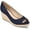 Dark Blue Fabric, variant on Womens Black 1/2" Platform Padded Breathable Nuri Wedge Slip On Espadrille Shoes 8 M