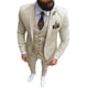 thumbnail image 3 of Nuevo traje rosa de 3 piezas para hombre, traje formal de negocios con solapa con muesca, esmoquin ajustado, chaqueta para padrino de boda (chaqueta + chaleco + pantalones), 3 of 5