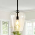 thumbnail image 4 of JONATHAN Y Hayes 11.25" 1-Light Industrial Farmhouse Iron/Glass LED Pendant, Oil Rubbed Bronze/Clear, 4 of 10