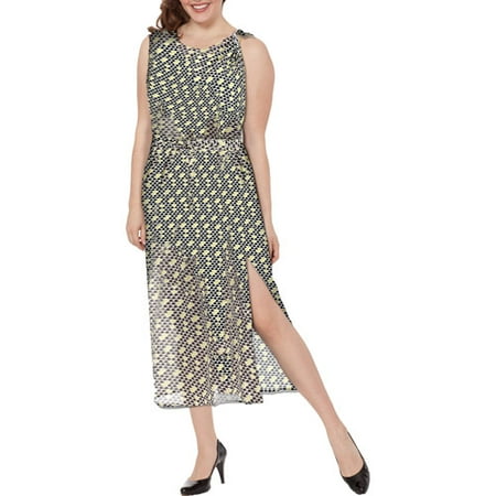 Moda Women's Geo Pop Collection Belted Knit Dress