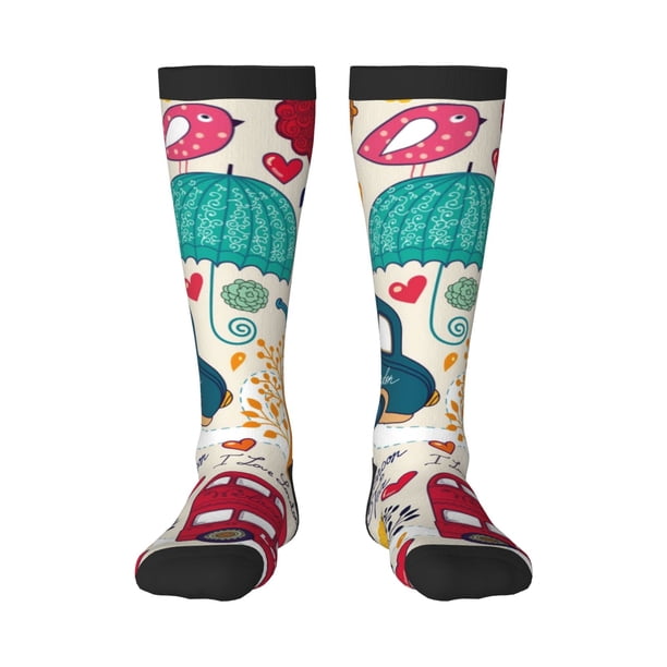 Balery London Symbols Calcetines novedosos Calcetines deportivos Calcetines hasta la rodilla Calcetines de algodón Calcetines originales y geniales