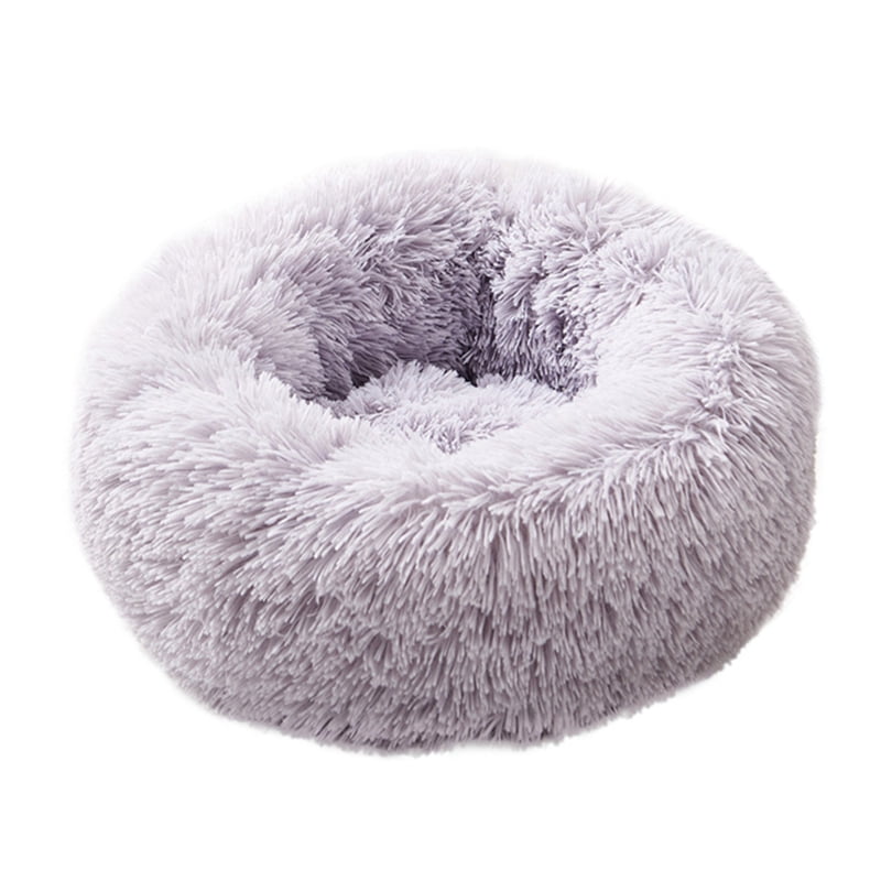 Luxury Faux Fur Pet Bed for Cats Small Dogs,Cuddler Oval Plush Bed,XS