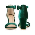 thumbnail image 5 of Perphy High Block Heel Buckle Ankle Strap Sandals for Women Green 8, 5 of 6