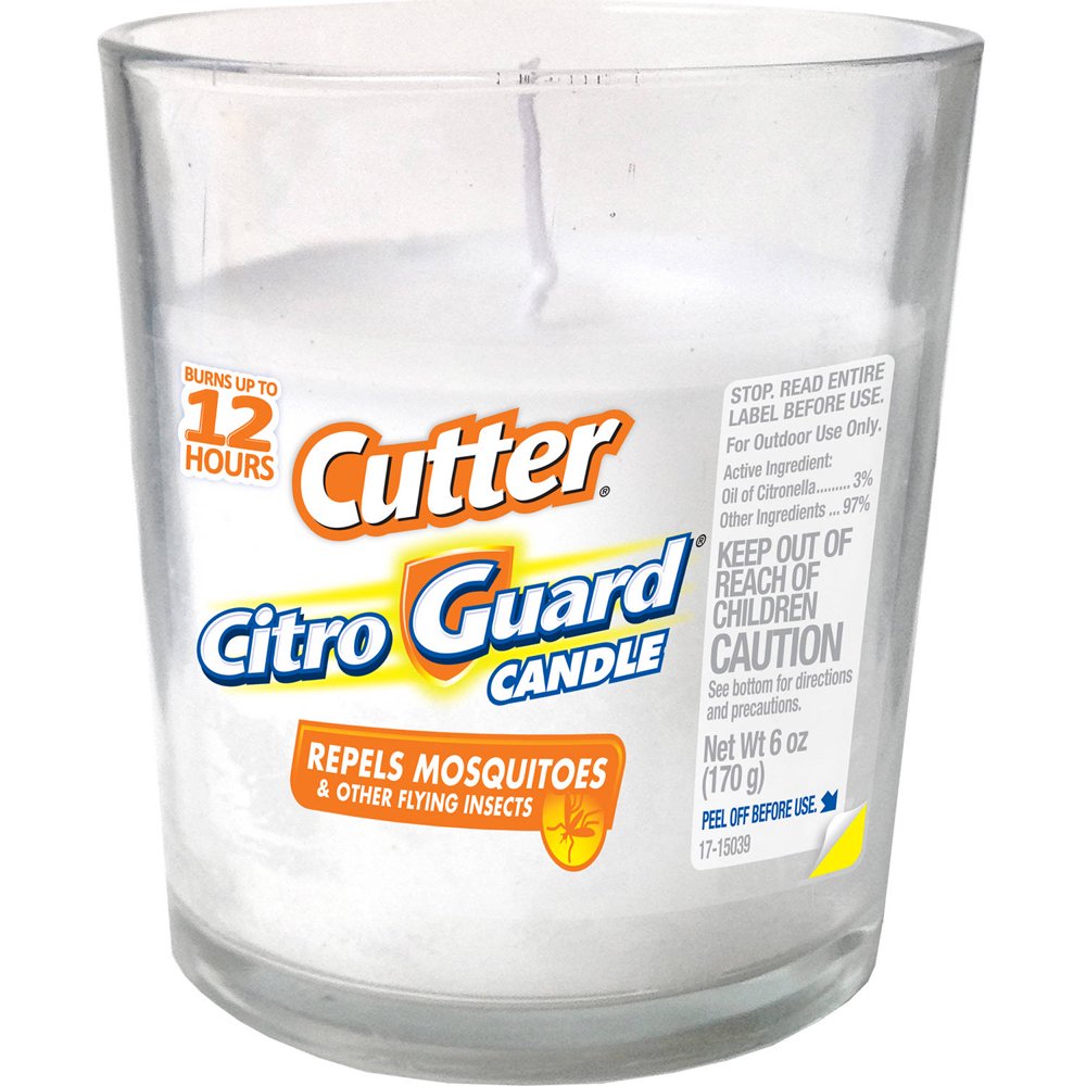 Cutter Citro Guard Citronella Candle, Clear Glass, 6oz