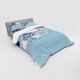 thumbnail image 3 of Funny Duvet Cover Set, Clouds with Smiling Faces and Ornate Motifs Happiness Fun Rainy Season Graphic Image, Bedding Set with Shams and Fitted Sheet, 3 Sizes, by Ambesonne, 3 of 3