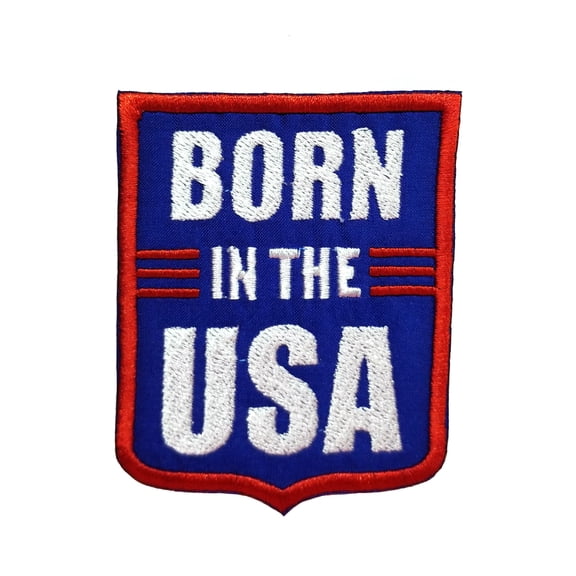 Patrotic American 4th Fourth of July Born In The USA Embroidered Iron On Patch