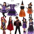 thumbnail image 2 of Vestido de vampiro de Halloween para niñas, disfraz de vampiro para cosplay, vestido de fiesta, disfraz de bruja mágica para niños, vestido elegante de bruja con tutú, 2 of 5