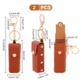 thumbnail image 6 of 2pcs Chapstick Keychain Holder 6 Inch PU Leather Lipstick Organizer Holder with Keychain Mini Lip Balm Travel Storage Case Portable Snap-On Lip Balm Sleeves, 6 of 9