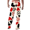 thumbnail image 4 of Fgvctg Mens Pajama Pants Valentine's Day Romantic Love Heart Graphic Wide Leg Pajamas Sleepwear High Waisted Pj Pant Loose Spring Drawstring Lounge Pants with Pockets Wine XL, 4 of 4
