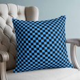 thumbnail image 4 of Pillow Covers 18x18 Set of 2, Blue Black Plaid Throw Pillow Covers Decorative Couch Cushion Cover, Farmhouse Rustic Abstract Checkered Microfiber Soft Square Pillowcases for Bedroom Living Room Sofa, 4 of 9