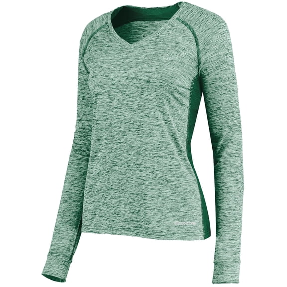 Holloway Sportswear L Womens Electrify Coolcore® Long Sleeve Tee Dark Green Heather 222770