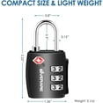 thumbnail image 5 of 2 Pack TSA Approved Travel Luggage Locks, Combination Lock Alloy Body, Metal Keyless 3-Digit Padlocks, TSA Accepted Compatible Padlock for Gym Locker, Golf Bag Case, Backpack, Black-by GIVERARE, 5 of 8