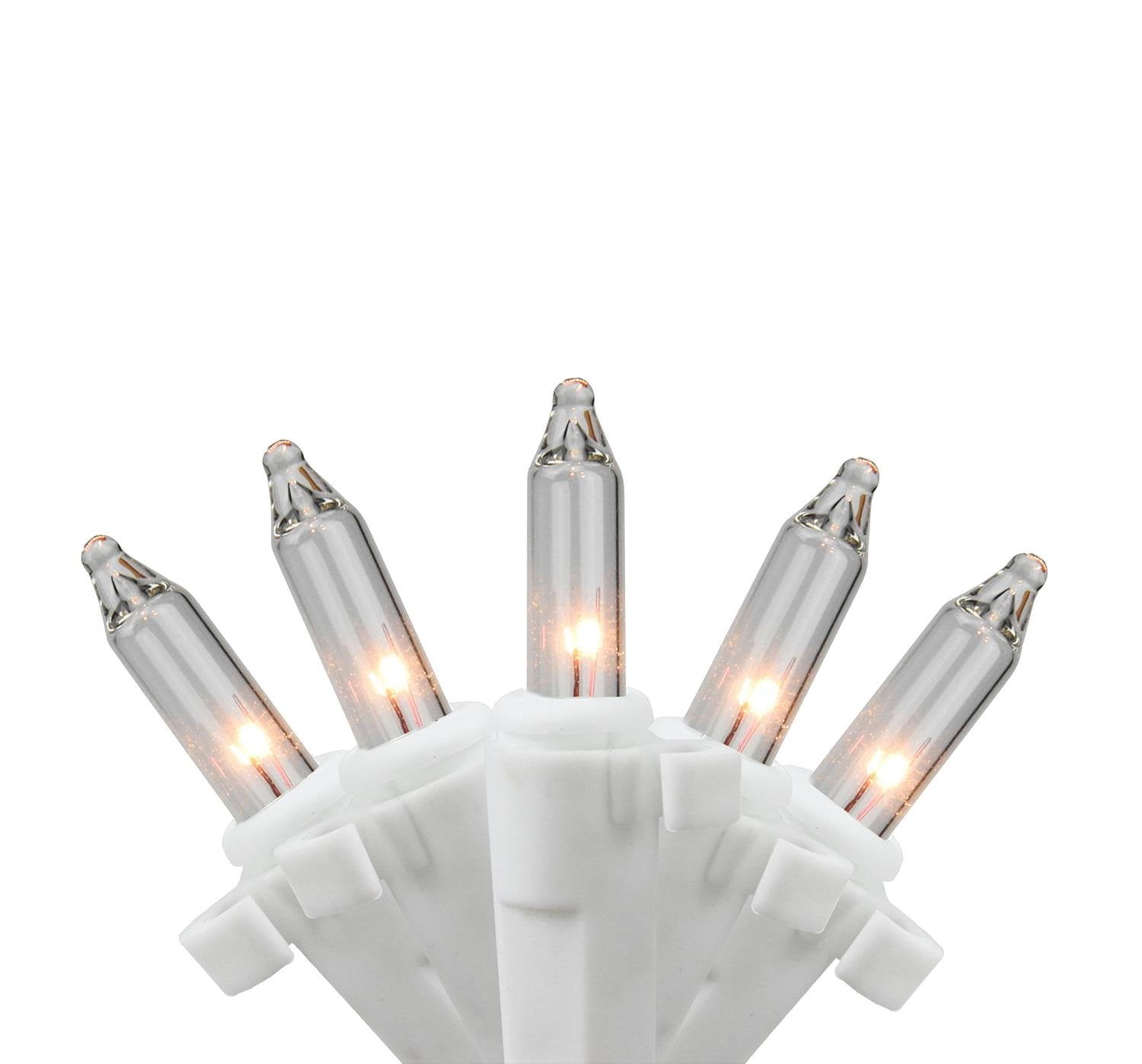 70 Clear Mini Replacement Christmas Lights with Clips for Yard Art