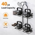 thumbnail image 5 of Beslands Hanging Shower Caddy for Handheld Shower head, Sturdy Rustproof Shower Organizer with Soap Basket & 10+ Hooks, Anti-Swing Bathroom Storage Shelf, Black for summer, 5 of 5