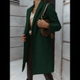 thumbnail image 4 of Abrigo de Guisante para Mujer, con Solapa y un Solo Botón, Cortavientos, Holgado, Informal, de Longitud Media, para Otoño e Invierno. Verde Oscuro XXXL, 4 of 7