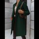 thumbnail image 4 of Abrigo de Guisante para Mujer, con Solapa y un Solo Botón, Cortavientos, Holgado, Informal, de Longitud Media, para Otoño e Invierno. Verde Oscuro XL, 4 of 7