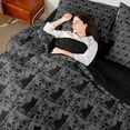 thumbnail image 4 of Feelyou Boho Damask Bedding Comforter Set 7pcs, Tribal Gothic Cat King Bedding Sets, 4 of 8