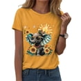 thumbnail image 4 of GEWSEY Sunflower Shirts for Women Funny Tshirts Graphic Tees Patriotic Shirts Cute Summer Athletic Tops Casual Women's Clothing (Gold, L), 4 of 6