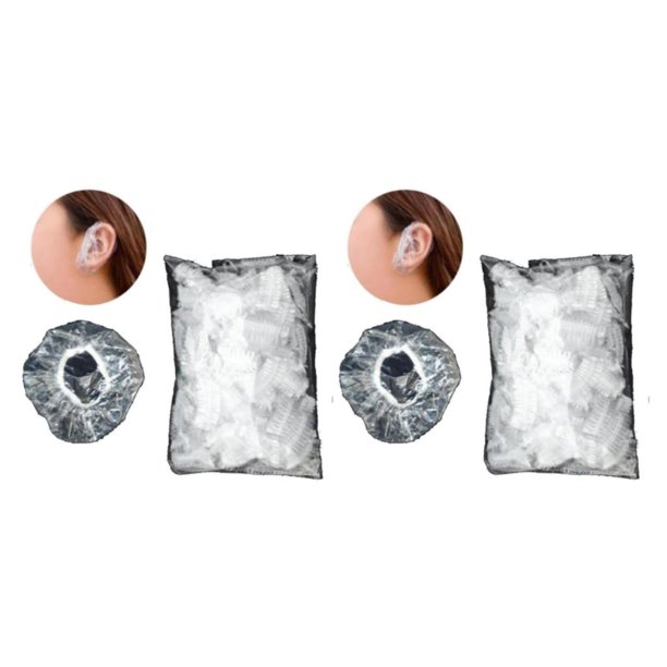 Minnieouse 100PCS Ear Protector Caps Elastic Shower Ear Clear Covers Water 2piezas Tipo 1