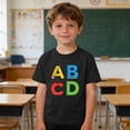 thumbnail image 5 of Boys' ABCD Graphic T-Shirt | Back to School Cotton Tee for Boys 3-10 Years | First Day of School Shirt, Black,Size 9 T, 5 of 9