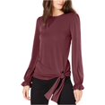 thumbnail image 1 of Michael Kors Blusa con lazo lateral para mujer, Púrpura, X-Large Michael Kors Pull-over, 1 of 2