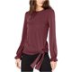 thumbnail image 1 of Michael Kors Blusa con lazo lateral para mujer, Púrpura, X-Large Michael Kors Pull-over, 1 of 2
