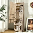 thumbnail image 4 of Gymax Elegant Full-Length Mirror Jewelry Armoire, Natural Color, 21 x 16 x 68 Inches, 4 of 10